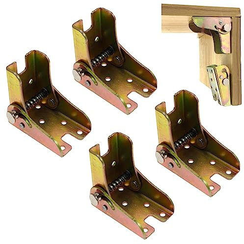 4 bisagras plegables de bloqueo automático de 90 grados, bisagras plegables para patas de muebles para banco de trabajo, mesa, cama, extensiones de mesa plegables