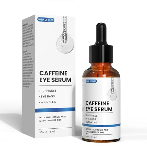 Sérum Contorno Ojos con Acido Hialuronico y Cafeína, Sérum Antiarrugas para Reduce Ojeras, Bolsas y Líneas de Expresión, Formulado para Hombres y Mujeres (30 ml)