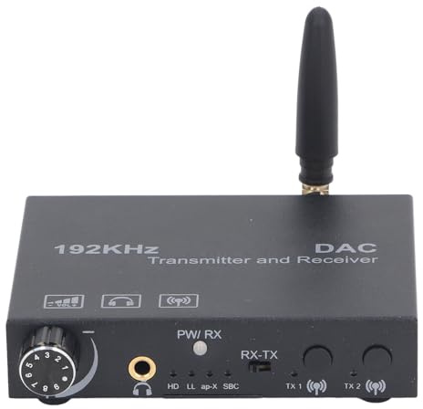 Irfora 5.3 Trådlös Ljudkonverterare Digital Till Analog Optisk Koaxiell Sändarmottagare med Volymjustering, Inbyggd Högpresterande DAC-chip för Hem eller Kontorsbruk