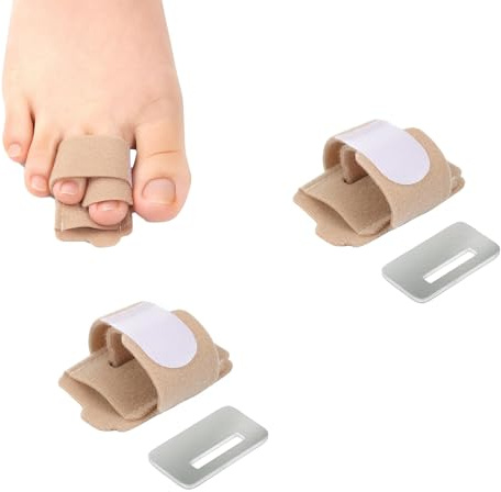 2 Stück Hammerzehen Korrektur,Zehenpflaster,Zehenspreizer Kleiner Zeh,Aluminium Hammerzehenpolster,Toe Separator,Zehenschiene,Zehenstrecker,Geeignet Für Männer Frauen Korrigieren Gebogenen (Hautton)