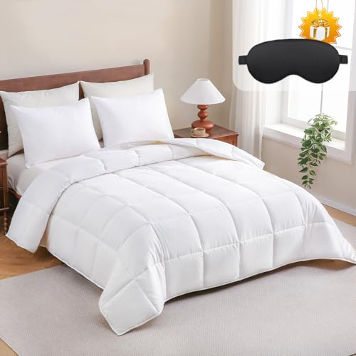YOUR MOON Kuschelige Wollbettdecke 135x200 cm – Ganzjahresdecke für Einzelbett – 100% Natürliche Schafschurwolle aus Australien – Temperaturregulierend, Geräuschlos – Bezug aus 100% Baumwolle