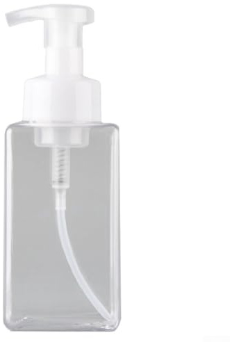 Gdfnmogo Dispenser di sapone in schiuma ricaricabile, 450 ml, bottiglia per doccia, cucina, bagno, contenitore riutilizzabile per sapone in schiuma con pompa in plastica resistente (trasparente)