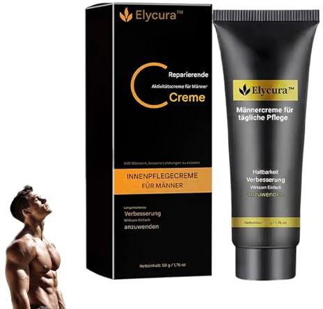 Elycura Männercreme für tägliche Pflege, Performance-Creme, Elycura Intimcreme für Männer, Regenerationscreme für Männer, Pflegende Körperbutter, Für neue Vitalität und mehr Selbstvertrauen (1 Stück)