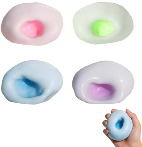 4 Stück Trauben Stressball Erwachsene Traubenstress Ball, Squishy Stressbälle Anti Stressabbau Spielzeug Bälle Kleines Perlen Quetschball Antistress Spielzeug zum Kneten, Drücken & Entspannen