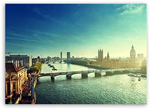 ge Bildet Bild auf Leinwand | Westminster in London - UK - Stadtbild Städtebild I in 40x30 cm als Wandbild | Wand-deko Dekoration Wohnung modern Bilder | 2210