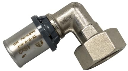 Arcanaute - Raccord multicouche à sertir - Raccord multicouche à sertir TH - Coude Femelle écrou libre 1/2 (15/21) - Ø16x2,0 -
