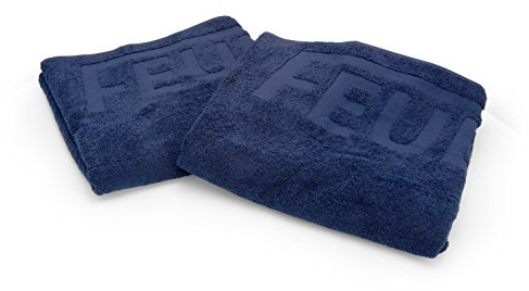 PACOTEX Premium Duschtuch mit Feuerwehr Einwebung Marineblau 140x67cm 100% Baumwolle Markenqualität