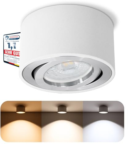 SSC-LUXon CELI-1W LED Aufbauspot dimmbar - einstellbare Lichtfarbe 3CCT - rund weiß schwenkbar 230V 6 Watt