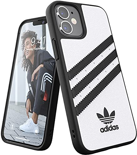 adidas 42237 Hülle Entwickelt für iPhone 12 Mini 5.4, Fallgeprüfte Hüllen, stoßfeste erhöhte Kanten, Original Formgegossene Schutzhülle, Weiß / Schwarz