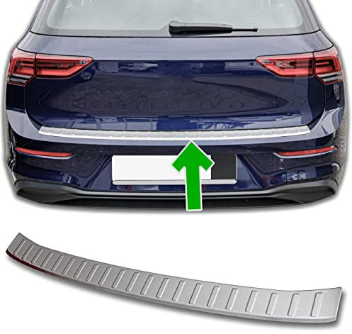 Stoßstangenschutz hinten, passend für VW Golf 8 (Schrägheck) ab 2020+, Edelstahl, matt, Schutz für Ladekanten