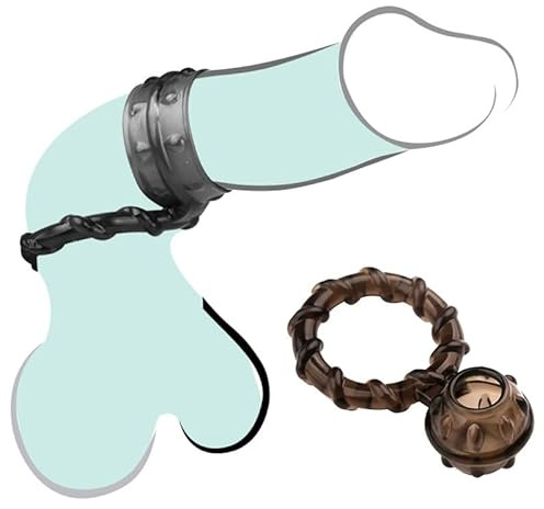 Double Lock Samen Penis Ringe Hahnkäfigkugel -Bruch for Männer Massage Penis Trainer Ring Verzögerung Ejakulation, Penisringe