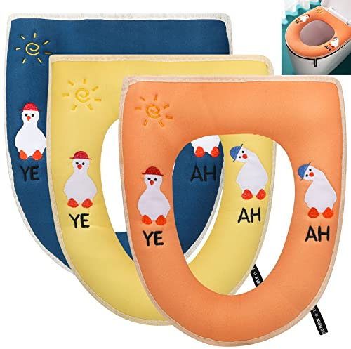 WC Sitzbezüge Waschbare Plüsch, 3Pcs WC Sitzkissen Universal Reißverschluß, Toilettensitzabdeckung Pads Toilet Seat Cover Toiletten Sitzbezug, Wasserdichtes antibakterielles Home WC Sitzkissen