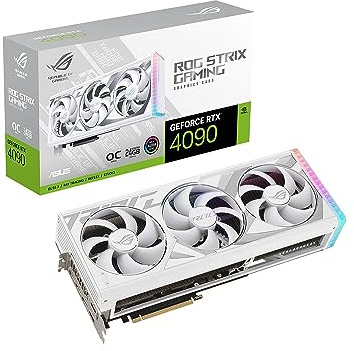 ASUS ROG Strix GeForce RTX 4090 White OC Edition Carte graphique de jeu (PCIe 4.0, 24 Go GDDR6X, HDMI 2.1a, DisplayPort 1.4a) ROG-STRIX-RTX4090-O24G-BLANC