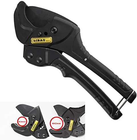 HYECHO Cortatubos Tijeras 26mm y 42mm, Cortatubos PVC, para Cortar Tubos de Plástico PVC PPR y Tubos de Fontanería