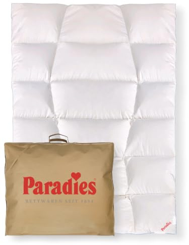 PARADIES Premium Daunendecke 155x220 cm, Safina 100 Winterdecke 155x220 | 100% Gänsedaunen, höchster Komfort & Leichtigkeit, Füllgewicht: 1.035g, Premium Bettdecke 155x220 Daunen, Made in Germany