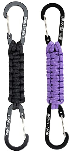 BRAVESHINE Karabiner Schlüsselanhänger Karabinerhaken mit Band, Carabiner Schlüsselanhänger Schlüsselband kurz mit Karabiner für Männer Frauen