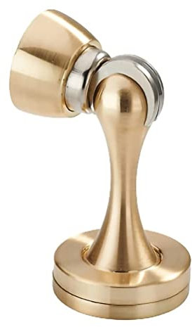 Türstopper, Bodentürstopper for Sockelleisten, an der Wand montierter Metalltürverschluss, Schrauben for Türhalter zur Wand- oder Bodenmontage, Tür offen halten, magnetischer Türverschluss (Farbe: Gol