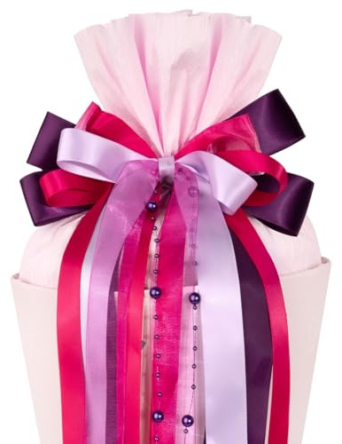 BOFUNX Schultütenschleife Lila Schultüte Schleife für Mädchen - 60×20cm Zuckertüte Schleife Schulanfang Einschulung Deko
