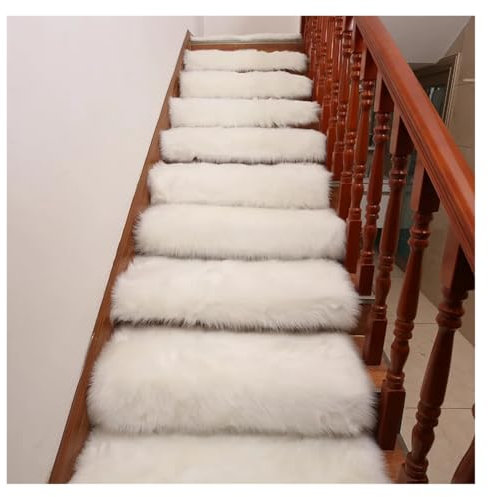 WJLYDM Stufenmatten Soft Fluffy Plush Stair Treads Carpet Rectangle Non-Slip Rug Floor Mat for Living Room Bedroom Stair Decor Safety Mute Step Rugs FüR Treppen(QA-1,Customized Size)