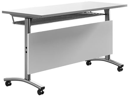 Klappbarer Konferenztisch, Schreibtisch Faltbar, Portable Faltbar PC Tisch, Klappbar Arbeitstisch, Klappschreibtisch Mit Rollen, Mobiler Schulungstisch Mit Rädern, Besprechungstisch(160*50*75cm/63*19.