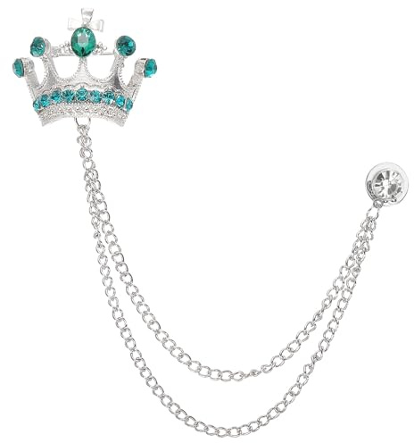 PATIKIL Broche à Chaîne Suspendue Couronne pour Femmes Hommes | Broches de Costume en Strass, Broches de Cristal de Mode pour Vêtements Robe Bouquet Manteau Chapeau Sac