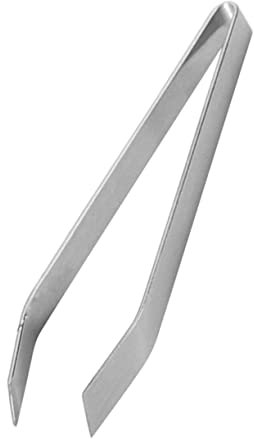 COLLBATH Stainless Steel Fish Bone Tweezers Beveled Tip, Precision Flat Tweezer for Fish Spine Removal, Kitchen Tool for Cooking and Food Preparation