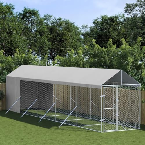Massbinet Hühnerkäfig Außengehege Freilaufgehege Hühnerstall Hasenstall Geflügelhaltung Käfig Kleintiergehege Voliere Verzinkter (2 x 10 x 2.5 m mit Seitenwände)