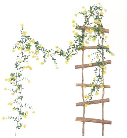 HUIJIQX Piante artificiali di eucalipto Babysbreath, 190 cm, per casa, matrimonio, giardino, esterno, sfondo da appendere alla parete, ghirlanda di fiori decorativa (giallo)