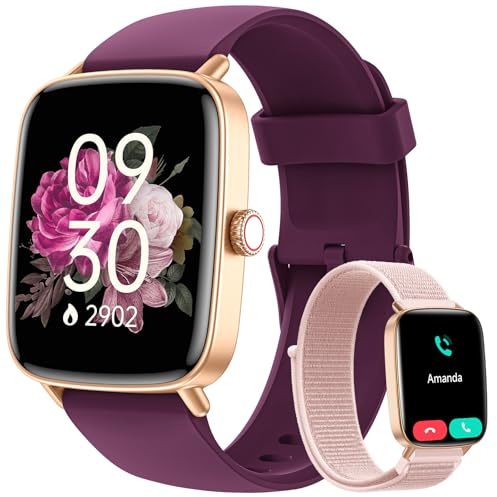 Smartwatch Damen Herren mit Telefonfunktion, 1,85 Fitnessuhr Smart Watch, 100+ Sportmodi Fitness Tracker mit Herzfrequenz/SpO2/Schlaf Monitor Schrittzähler, IP68 Wasserdicht Sportuhr für iOS Android