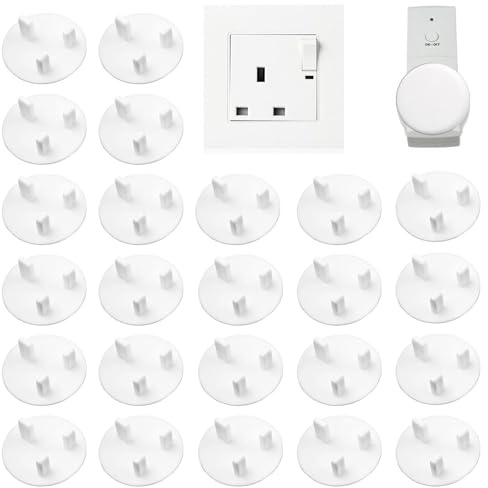 24 Pack Plug Socket Covers UK, Baby Child Safety Socket Covers, Guards Caps Tight Grip Sockets Protector for Children Safety Protection at Home and School