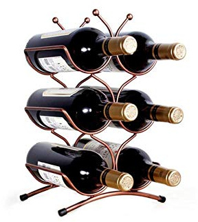 Support de Rangement pour Bouteilles de vin autoportant en métal, Design élégant pour Cuisine, Bar, Cave à vin, Garde-Manger (Style B) (Style B)