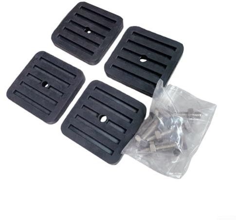Lot de 4 coussinets amortisseurs de vibrations en caoutchouc antidérapant et résistant à l'usure avec vis Noir 7 x 7 x 1 cm Pour climatiseur, appareils électroménagers, machines, maison et bureau