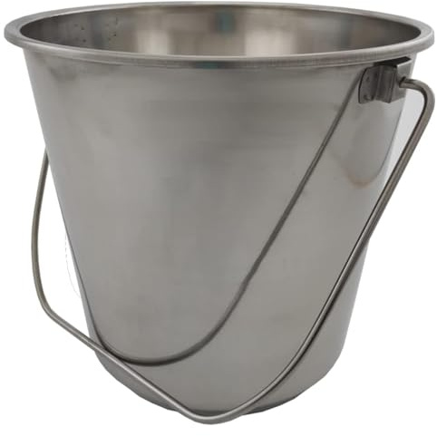Garden Mile 12 Litre Stainless Steel Bucket Large Capacity - Rust Resistant Metal Buckets With Strong Handle - Versatile Galvanised Metal Bucket For Ash, Coal, Stainless Steel Ice Bucket