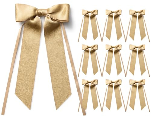 MORSUNBELA Schleifen Deko Geschenkschleife Groß für Hochzeit Braun | 10 große Geschenkschleifen, elegante Deko für Hochzeit,Kommunion,Geburtstag,Weihnachten,Girlanden und Geschenkverpackungen