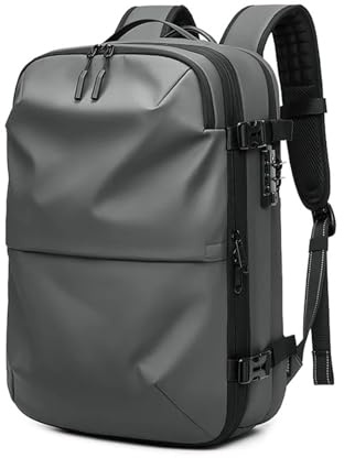 Mochila de viaje for hombre, mochila for ordenador portátil 17 pulgadas, escolar gran capacidad for negocios, senderismo ampliada(Dark grey)