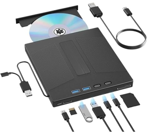 7-i-1 Extern Blu-ray-enhet Med Stöd For 100 GB Skiva, USB 3.0, Blu-ray/DVD-brännare, CD- Och DVD-läsning Och -skrivning LäTt Att AnväNda