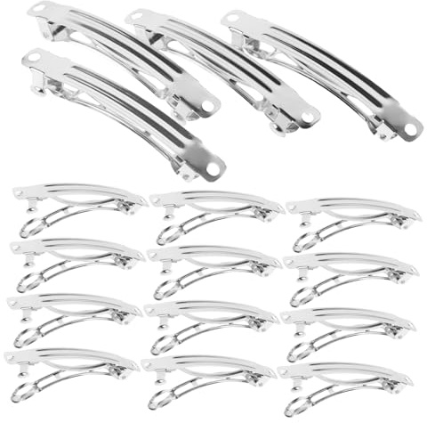 SAFIGLE Barrettes à Cheveux Françaises Plaquées Argenté, Lot De 50 Pièces, Taille 6 Cm, Pinces à Pression En Fer Pour Fabrication De Bijoux, Accessoire Diy Pour Coiffure Élégante