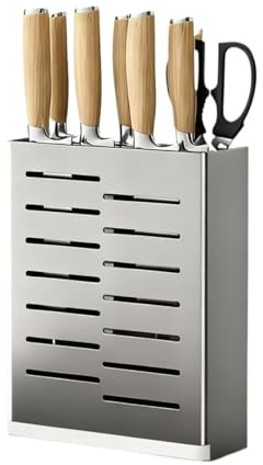 Blocco Coltelli Vuoto Portacoltelli Da Parete Multifunzionale Senza Foratura Con Vassoio Utensili Da Cucina(Gray)
