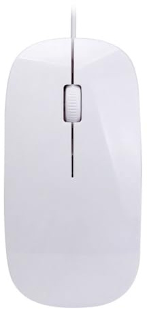 QUXVUIS Mouse cablato Mini sottile opaco con tracciamento ottico Mouse per computer Comodi computer adatti allo studio del tavolo da gioco regalo, Bianco