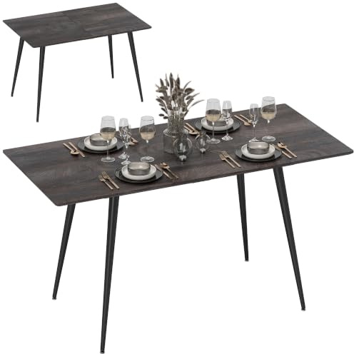 HOMCOM Esstisch Ausziehbar Rechteckig für 6-8 Personen 120-160 cm Grau | Küchentisch, Holzoptik, Schiebeschienen und Verriegelungen, Esszimmertisch
