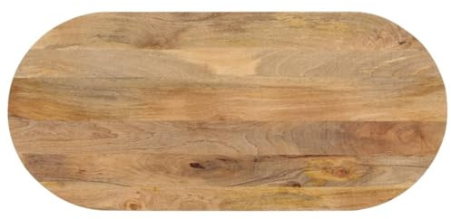 Frdhee Kleiner Tisch, Tischplatte 120x60x3,8 cm Oval Massivholz Mango Tischplatte für Schreibtisch, Esstisch, Esstischplatte