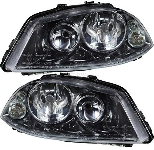 Halogen Scheinwerfersatz Scheinwerfer Satz Hauptscheinwerfer Set links rechts elektrisch H7/H3 W5W PY21W klar/chrom passend für Ibiza III 6L1 Cordoba 6L2