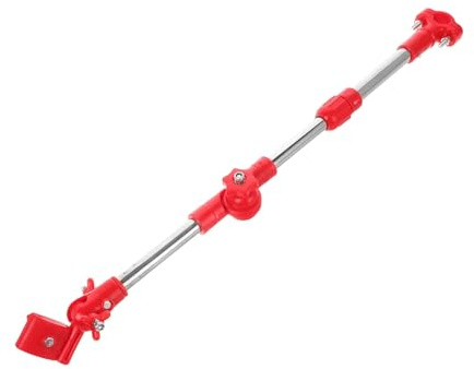 GOOHOCHY Foldable Red Bicycle Umbrella Mount Holder Adjustable Length Bike Umbrella Bracket with Abs and Stainless Steel Easy to Operate for Outdoor Use