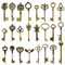 24 pièces grandes clés squelette en bronze antique clé rustique pour la décoration de mariage faveur, collier pendentifs