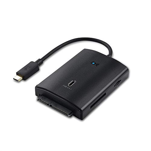 Cable Matters 10Gbps USB C Multiport Adapter (USB C Hub) with USBA, USBC, MicroSD and UHS-II SD Card Reader, 2.5/3.5 Inch SATA Hard Drive Reader -Thunderbolt 4 / USB4 / Thunderbolt 3 Port Compatible