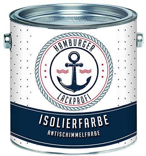 Isolierfarbe matt Weiß Innen unter Dispersionsfarbe Wandfarbe Sperrgrund Nikotinfarbe Deckanstrich Nikotinsperre // Hamburger Lack-Profi (1 L)