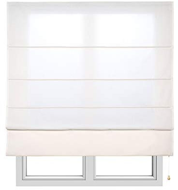 STORESDECO Raffrollo mit Stangen 250H x 120B - Waschbares Faltrollo zum Bohren inkl. Montagematerial - Lichtdurchlässige Roman Blinds mit Kindersicherung für Fenster & Türen - Gardinen Rollo Küche
