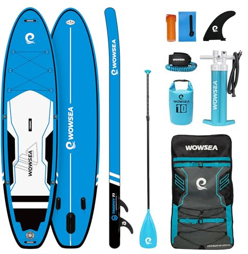 WOWSEA Trophy T1 Aufblasbares Stand Up Paddle Board, Langlebiges und Stabiles Jagen Paddel Board, Angeln & Erkunden Paddleboard mit Zubehör-Kit, Gute Wahl für Aquatische Erholung und Freizeit
