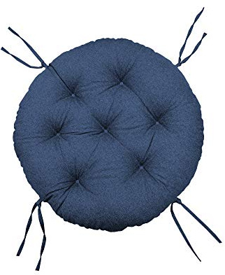 chilly pilley Papasansessel Rundkissen RundRattansessel Auflage Sesselkissen Gartenkissen Sitzkissen Garten Kissen Gesteppt mit Schlaufen (90cm, Blau)