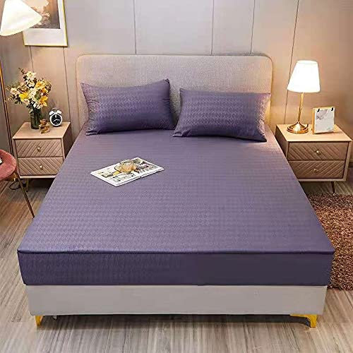 Coprimaterasso Lenzuola Con Angoli Con Cerniera Tinta Unita , Cotone – Singolo, Matrimoniale Custodia Materasso ,150/180*200CM Una Piazza E Mezza Copri Materasso. ( Color : I , Size : 180*200+15CM )